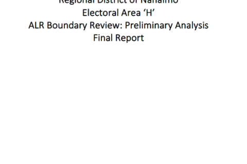 Regional District of Nanaimo Electoral Area ‘H’ ALR Boundary Review: Preliminary Analysis