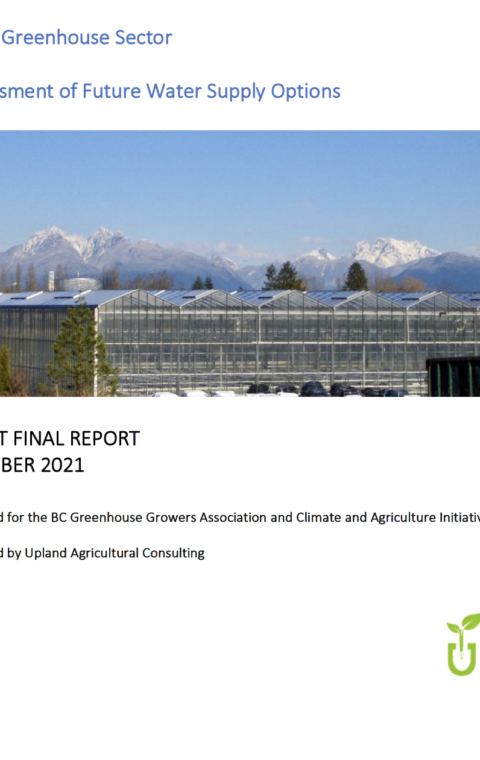 Assessment of Future Water Supply Options for the Greenhouse Industry